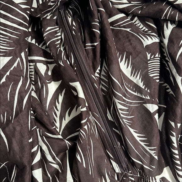 Tory Burch Beach Tunic Brown Palm Fronds Tropical Flamingo Size 6 Sequins - Picture 8 of 12